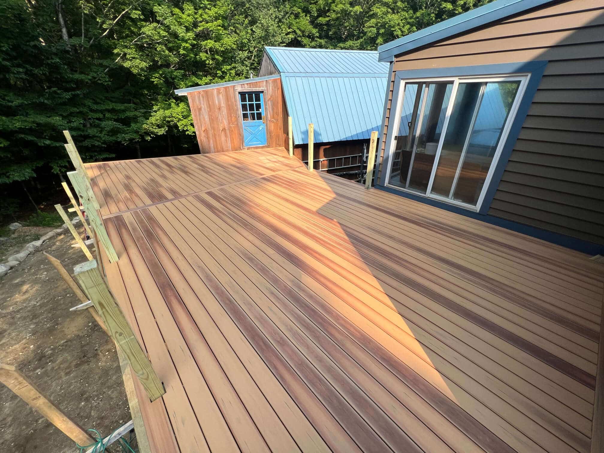 photo of a home with a deck being built with composite decking