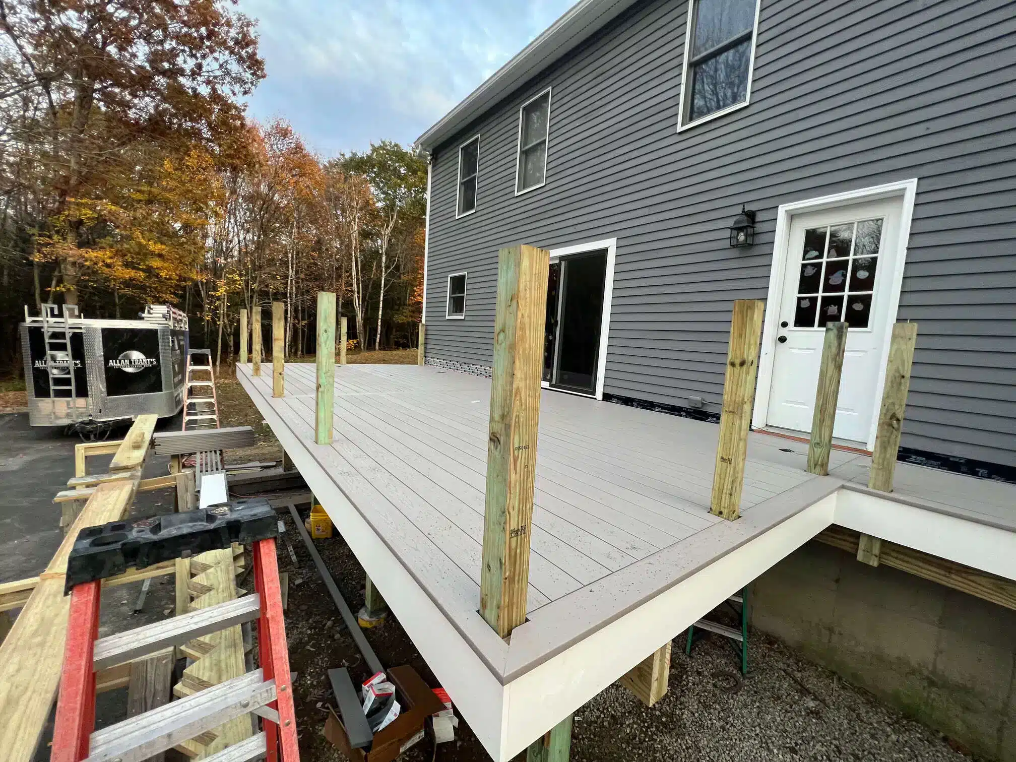 composite deck under construction - Composite deck construction services near me in new hampshire